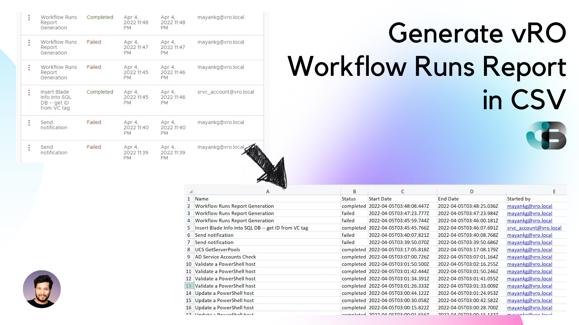 Generate vRO Workflow Runs Report in CSV