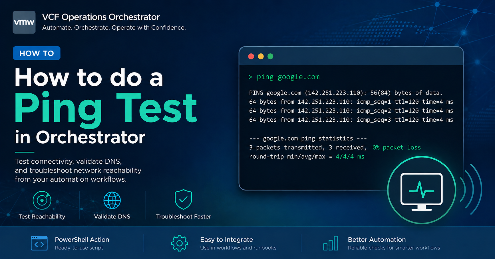 How to Create a Ping Test Action in PowerShell for Orchestrator
